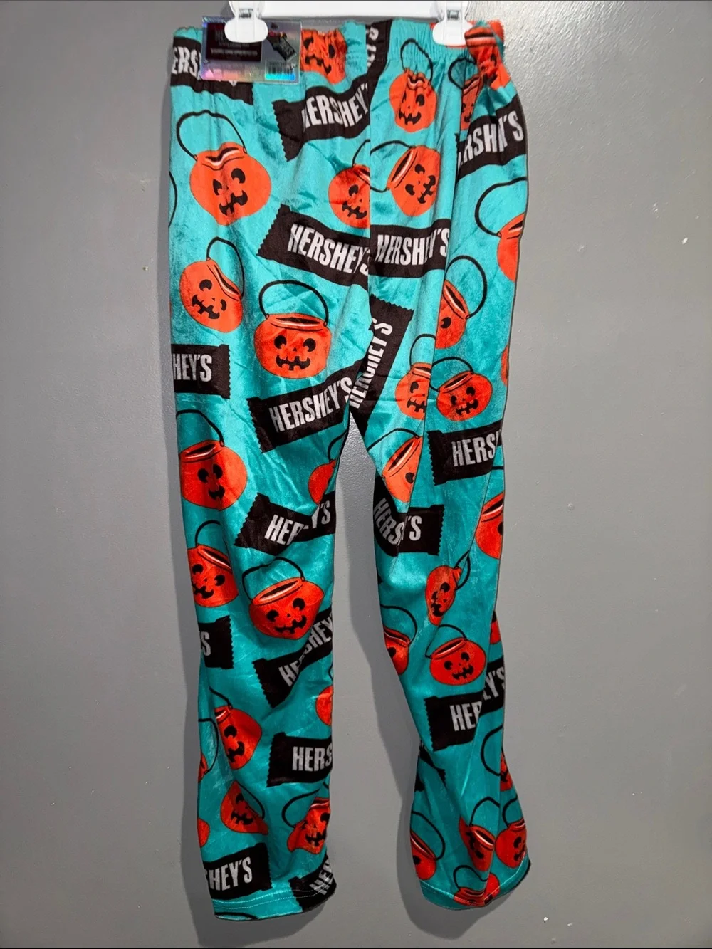 Hershey's Women's Teal Halloween Pumpkin Lounge Pajama Pants